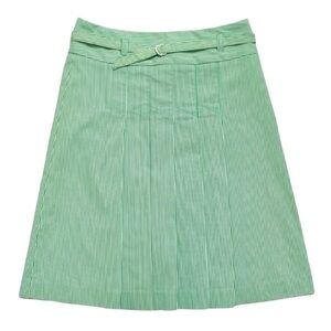 Vintage Tommy Hilfiger size 2 Green and white Striped Women's Pleated Skirt